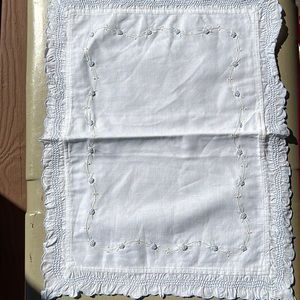 Pair of stitched blue and white floral pillow cases NWT
